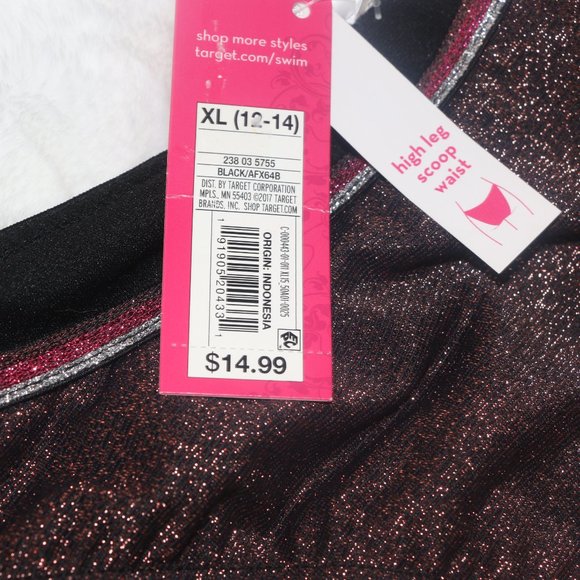 Xhilaration Shimmer High Cut Bikini Bottom - Picture 5 of 8